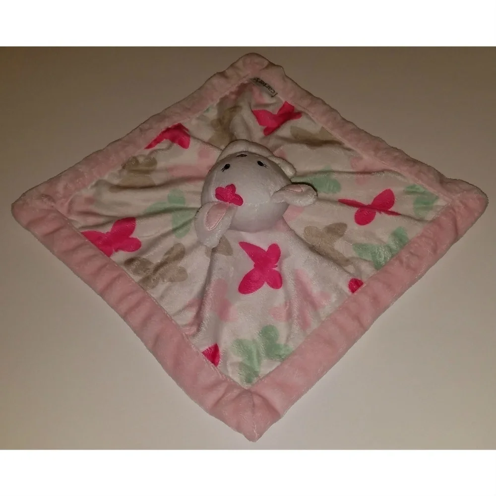 Carter's Bunny Rabbit Butterfly Lovey White Pink Gray Green